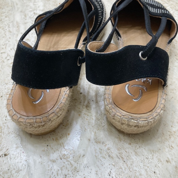 Kanna Black Suede With Bling Espadrille Sandals Size EU 40 - Picture 3 of 5